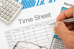 timesheet for logging work hours