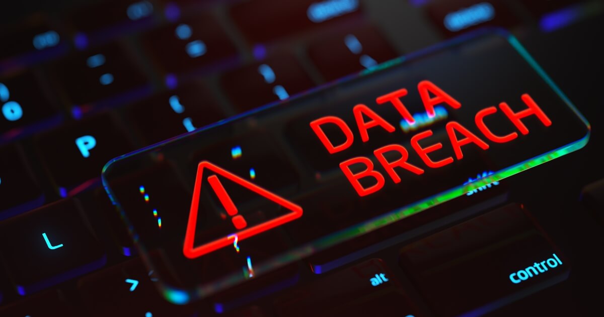 stock image depicting a data breach alert