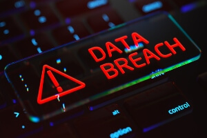 stock image depicting a data breach alert