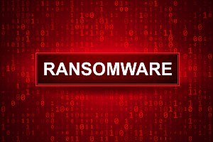 red ransomware graphic