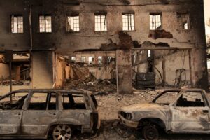 Burnt residence after the Eaton Fire, property lost and owners needing to file lawsuit